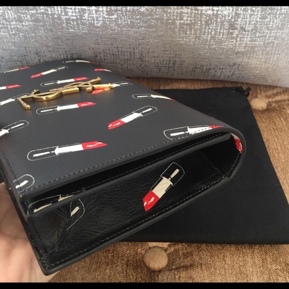 Saint Laurent Monogram Lipstick Leather Clutch - Picture 4 of 8